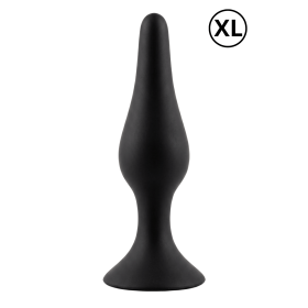 Plug Anal Noir en Silicone avec Ventouse Taille XL 15 cm Pocket Pleasure  1 dosette de lubrifiant