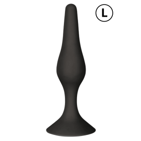 Plug Anal Noir en Silicone avec Ventouse Taille L 12,7 cm Pocket Pleasure  1 dosette de lubrifiant