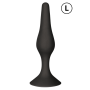 Plug Anal Noir en Silicone avec Ventouse Taille L 12,7 cm Pocket Pleasure  1 dosette de lubrifiant