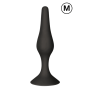 Plug Anal Noir en Silicone avec Ventouse Taille M 11,3 cm Pocket Pleasure  1 dosette de lubrifiant
