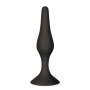 Plug Anal Noir en Silicone avec Ventouse Taille S 10,5 cm Pocket Pleasure  1 dosette de lubrifiant