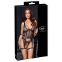 Ensemble Porte-Jarretelles  String Ouvert Résille Noir - Cottelli