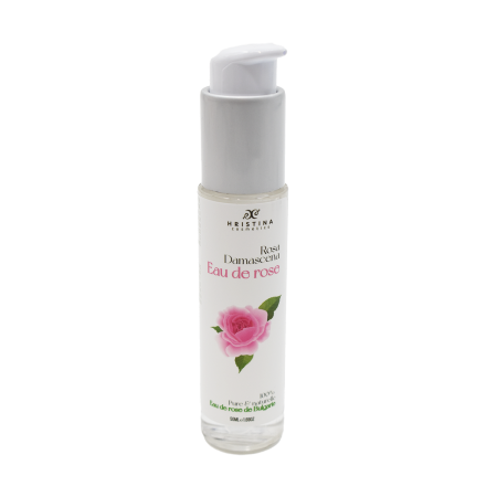 Eau florale naturelle à la rose de Damas - 50ml 100% naturelle - Format voyage