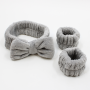 Set bandeau de démaquillage avec bracelets de poignets gris