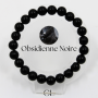 Bracelet en pierres naturelles Obsidienne noire A 8mm