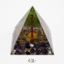 Orgonite pyramide Amethyste et Péridot Arbre de Vie