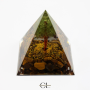 Orgonite pyramide Oeil de Tigre  Péridot Arbre de Vie