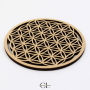 Plaque Fleur de Vie Sculptée Bois 10cm