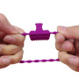 Anneau violet vibrant silicone avec langue picot Pocket Pleasure  1 dosette de lubrifiant