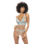2 en 1 Nuisette et ensemble 2 pièces Abilene en dentelle et résille transparente 