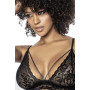 Ensemble 3 pièces en fine dentelle florale noire 