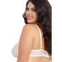 Soutien-gorge blanc grande taille demi-bonnets seins nus avec armatures 