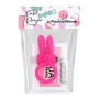 Anneau vibrant silicone rose avec oreilles de lapin - COR-003PNK