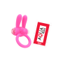 Anneau vibrant silicone rose avec oreilles de lapin - COR-003PNK
