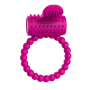 Anneau rose vibrant silicone avec langue picot Pocket Pleasure  1 dosette de lubrifiant