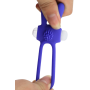 Anneau vibrant silicone bleu avec oreilles de lapin - COR-003BLU