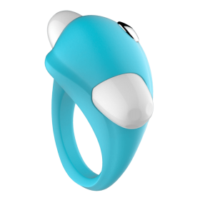 Cockring Vibrant Dauphin Bleu  1 dosette de lubrifiant — Pocket Pleasure