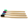 Lot de 4 Brosses à Dents en Bambou Colorées et Biodégradables