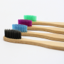 Lot de 4 Brosses à Dents en Bambou Colorées et Biodégradables