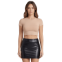 Jupe noire en simili cuir mat Sifia - LSL5-S