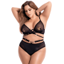Ensemble 3 pièces grande taille avec accessoires dorés noir - Mapalé