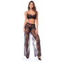 Ensemble 3 pièces en dentelle noire avec pantalon transparent - Mapalé