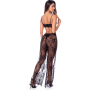 Ensemble 3 pièces en dentelle noire avec pantalon transparent - Mapalé