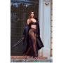 Ensemble 3 pièces en dentelle noire avec pantalon transparent - Mapalé