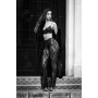 Ensemble 3 pièces en dentelle noire avec pantalon transparent - Mapalé