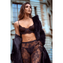 Ensemble 3 pièces en dentelle noire avec pantalon transparent - Mapalé