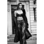 Ensemble 3 pièces en dentelle noire avec pantalon transparent - Mapalé