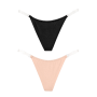 Lot de 2 strings invisibles sans coutures noir et nude - Mapalé
