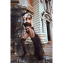 Ensemble 2 pièces bustier en dentelle et string noir - Mapalé
