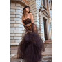 Ensemble 2 pièces bustier en dentelle et string noir - Mapalé