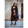 Ensemble 2 pièces bustier en dentelle et string noir - Mapalé