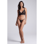 String noir en dentelle avec bijou et chaîne dorée - PM06G-BBLK
