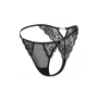 Tanga noir en dentelle avec bijou losanges dorés - PM01GBLK