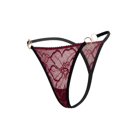 String bordeaux avec anneaux détachables - PM05GOPC-BRED