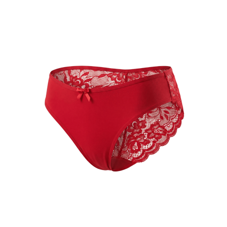 Culotte rouge en dentelle avec nœud en satin - PF09LRED