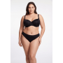 Culotte noire en dentelle avec nœud en satin - PF09LBLK