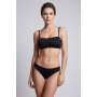 Culotte noire en dentelle avec nœud en satin - PF09LBLK