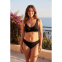 Culotte noire en dentelle avec nœud en satin - PF09LBLK