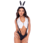 Déguisement lapine sexy 3 pièces avec oreilles, top court et culotte à bretelles - Mapalé