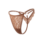 String taupe en dentelle avec bijou cœur doré - PA02MBRW
