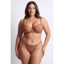 String taupe en dentelle avec bijou cœur doré - PA02MBRW