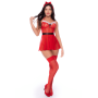 Déguisement Mère Noël 2 pièces avec nuisette transparente et string - Mapalé
