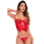 Ensemble 2 pièces rouge écarlate avec bustier brodé de sequins et string - Mapalé