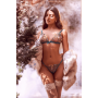 Ensemble 2 pièces vert aurore avec soutien-gorge brodé transparent et string - Mapalé
