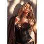 Corset bustier effet cuir noir liquide avec double laçage - Mapalé