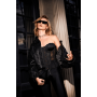 Corset bustier en dentelle noire avec fermeture devant et laçage dos - Mapalé